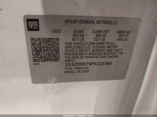 Продаж на аукціоні авто 2023 Chevrolet Malibu Fwd 1lt, vin: 1G1ZD5ST5PF113765, номер лоту: 44536528