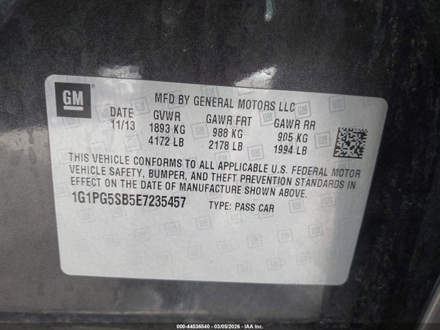 1G1PG5SB5E7235457 Chevrolet CRUZE LTZ