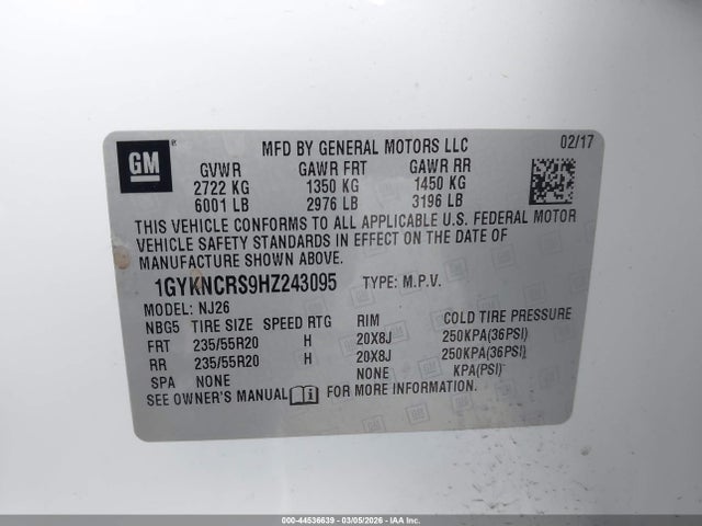 2017 CADILLAC XT5 1GYKNCRS9HZ243095 Photo 8