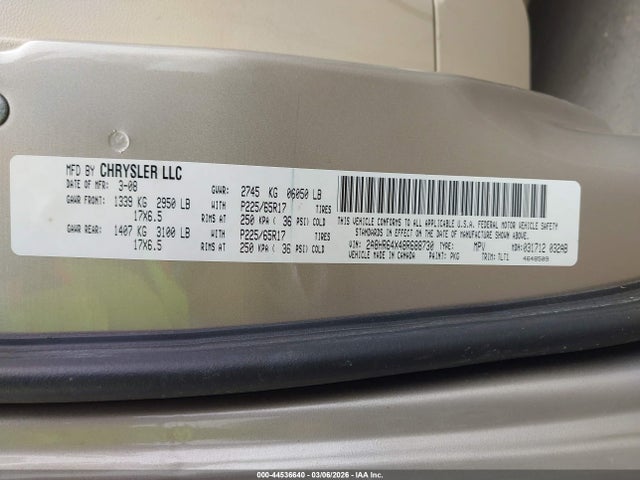 Aukcja sprzedaży 2008 Chrysler Town & Country Limited, vin: 2A8HR64X48R688730, numer aukcji: 44536640