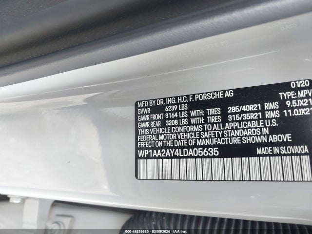 2020 PORSCHE CAYENNE WP1AA2AY4LDA05635 Photo 8