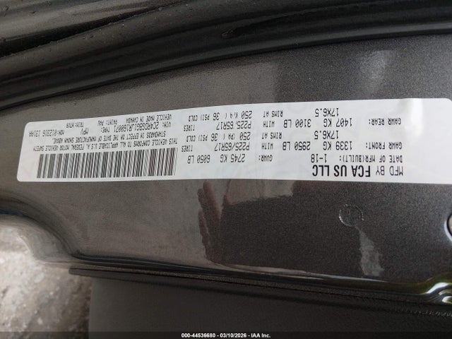 2018 Dodge Grand Caravan Se Plus მანქანა იყიდება აუქციონზე, vin: 2C4RDGBG1JR160071, აუქციონის ნომერი: 44536680