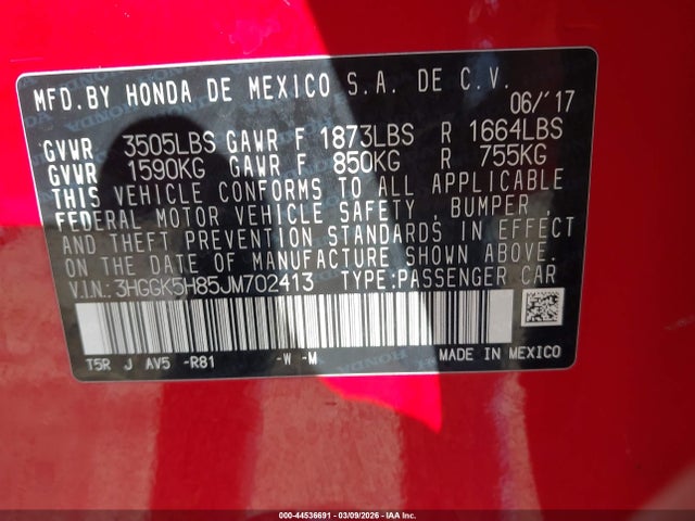 2018 HONDA FIT 3HGGK5H85JM702413 Photo 8