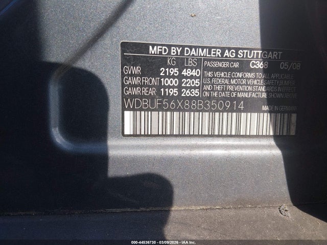 Aukcja sprzedaży 2008 Mercedes-benz E 350, vin: WDBUF56X88B350914, numer aukcji: 44536730