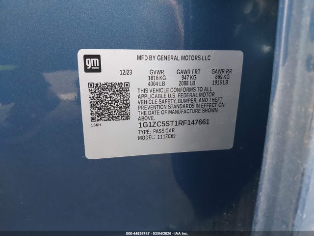 1G1ZC5ST1RF147661 Chevrolet Malibu Fwd 1fl