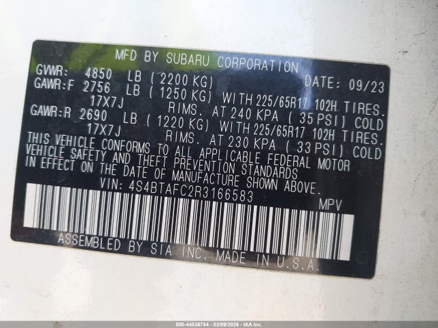 2024 SUBARU OUTBACK 4S4BTAFC2R3166583 Photo 8