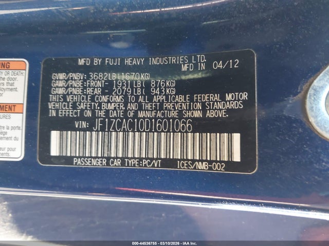 2013 SUBARU BRZ JF1ZCAC10D1601066 Photo 8