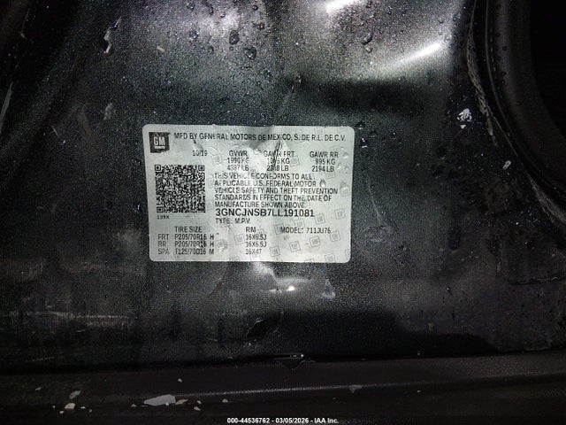 Chevrolet Trax Awd Ls 2020 3GNCJNSB7LL191081 Image 9