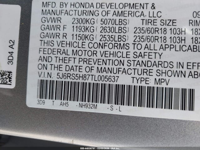 2026 HONDA CR-V HYBRID 5J6RS5H87TL005637 Photo 8