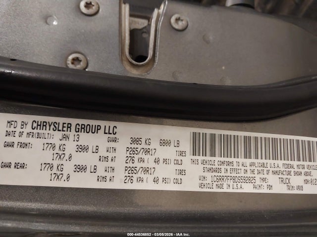 Aukcja sprzedaży 2013 Ram 1500 Tradesman, vin: 1C6RR7FP8DS592825, numer aukcji: 44536852
