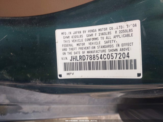 2004 HONDA CR-V JHLRD78854C057204 Photo 8