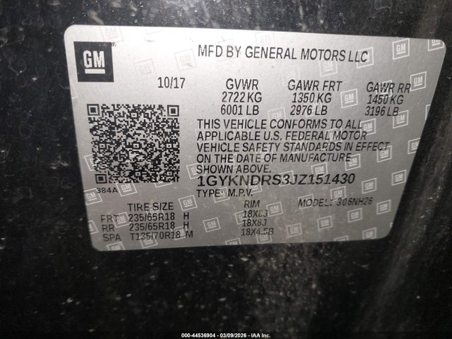 2018 CADILLAC XT5 1GYKNDRS3JZ151430 Photo 8