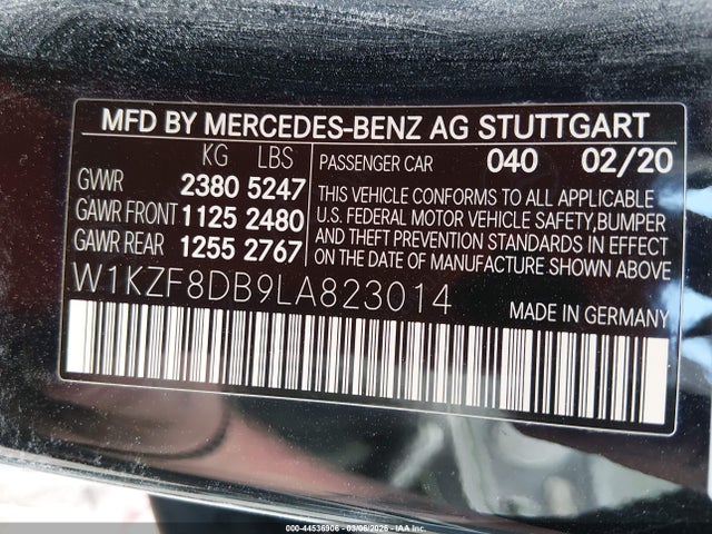 Продаж на аукціоні авто 2020 Mercedes-benz E 350, vin: W1KZF8DB9LA823014, номер лоту: 44536906