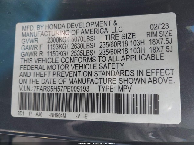 2023 HONDA CR-V HYBRID 7FARS5H57PE005193 Photo 8
