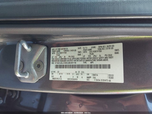 Продаж на аукціоні авто 2014 Ford Escape Titanium, vin: 1FMCU0JX9EUB39116, номер лоту: 44536949