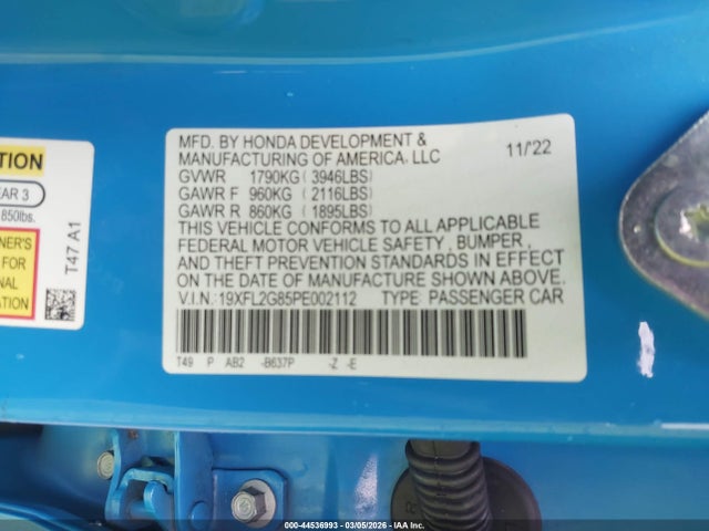 Honda Civic Sport 2023 19XFL2G85PE002112 Image 9