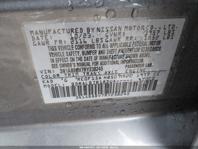 Nissan Sentra S Xtronic Cvt 2024 3N1AB8BV7RY238245 Image 9