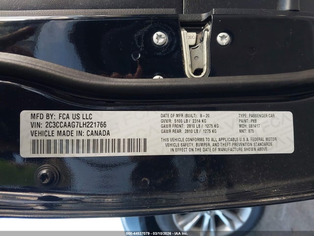 Продажа на аукционе авто 2020 Chrysler 300 Touring, vin: 2C3CCAAG7LH221766, номер лота: 44537079