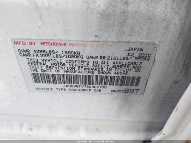 2011 MITSUBISHI LANCER JA32V6FV7BU002760 Photo 8