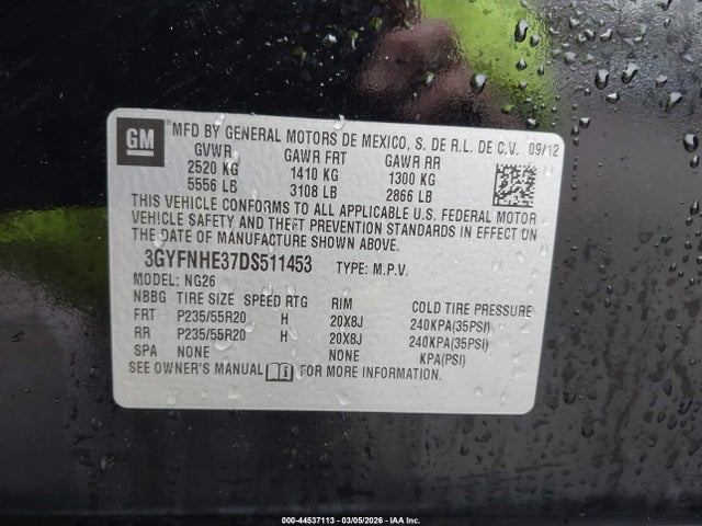 2013 CADILLAC SRX 3GYFNHE37DS511453 Photo 8