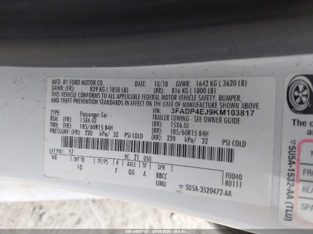 2019 FORD FIESTA 3FADP4EJ9KM103817 Photo 8