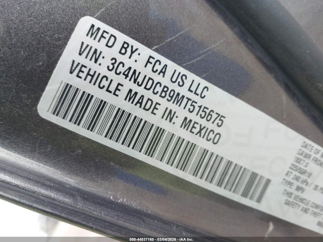 2021 Jeep Compass Limited 4x4 მანქანა იყიდება აუქციონზე, vin: 3C4NJDCB9MT515675, აუქციონის ნომერი: 44537160