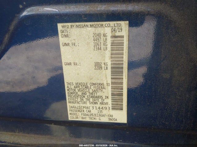 2019 NISSAN LEAF 1N4AZ1CP6KC314493 Photo 8