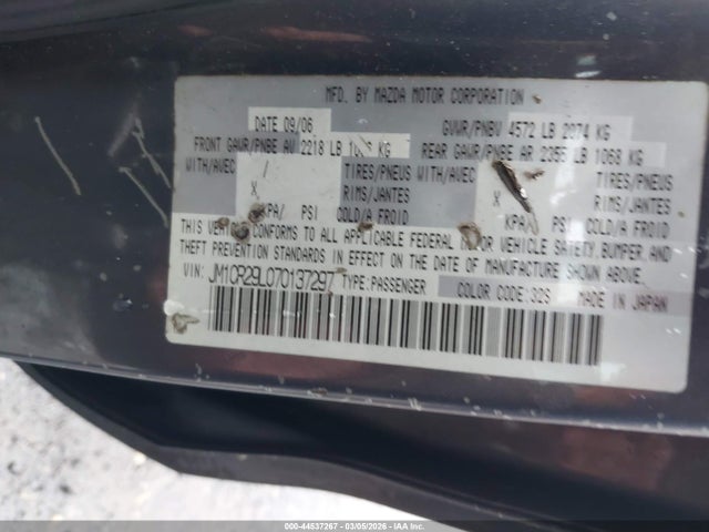 Aukcja sprzedaży 2007 Mazda Mazda5 Sport, vin: JM1CR29L070137297, numer aukcji: 44537267