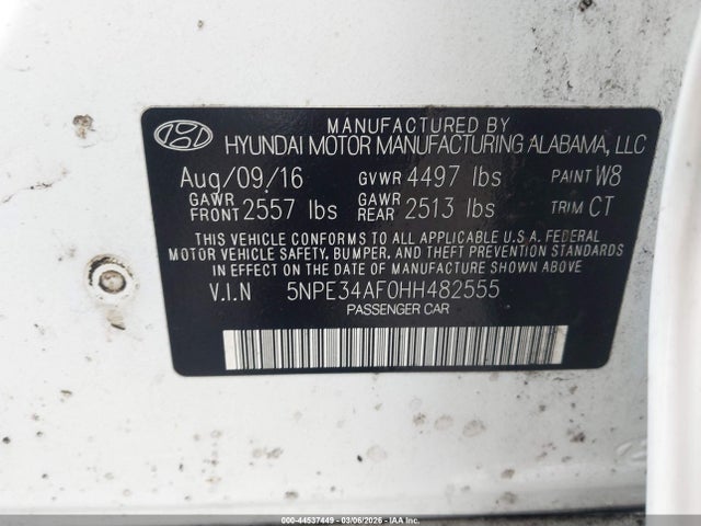 Aukcja sprzedaży 2017 Hyundai Sonata Sport, vin: 5NPE34AF0HH482555, numer aukcji: 44537449