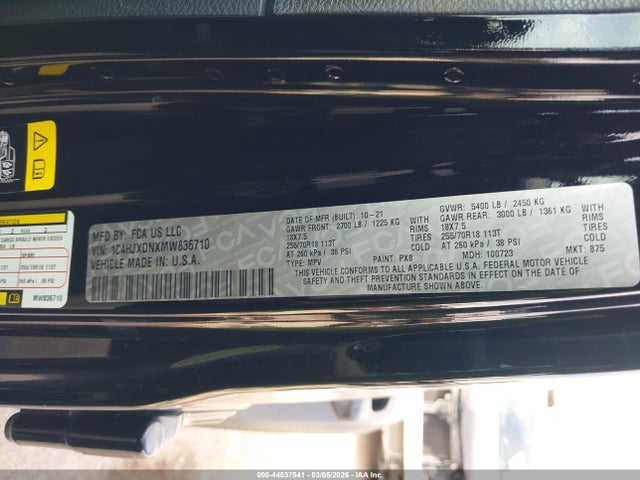 2021 JEEP WRANGLER UNLIMITED 1C4HJXDNXMW836710 Photo 8