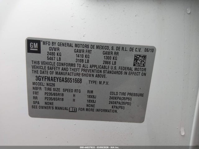 2010 CADILLAC SRX 3GYFNAEY6AS651668 Photo 8