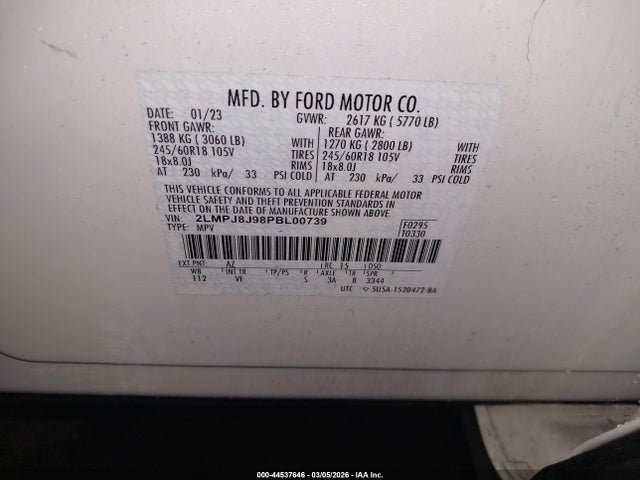 2023 LINCOLN NAUTILUS 2LMPJ8J98PBL00739 Photo 8