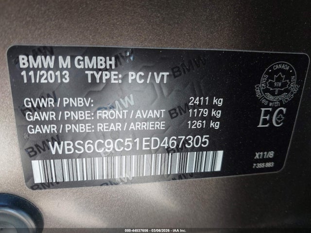 Aukcja sprzedaży 2014 Bmw M6 Gran Coupe, vin: WBS6C9C51ED467305, numer aukcji: 44537656