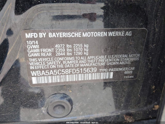 Aukcja sprzedaży 2015 Bmw 528i, vin: WBA5A5C58FD515639, numer aukcji: 44537695