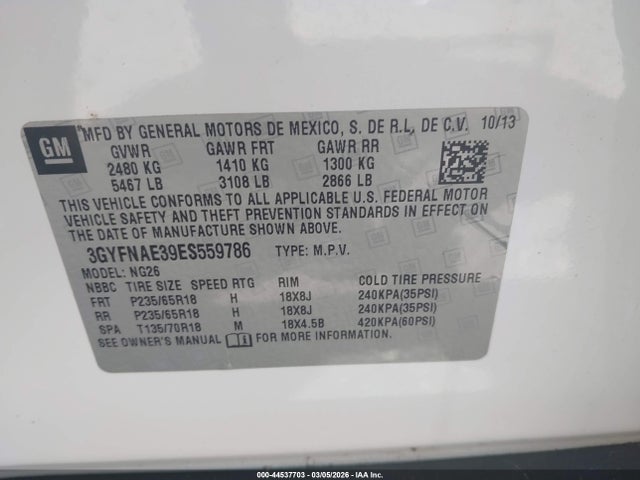 2014 CADILLAC SRX 3GYFNAE39ES559786 Photo 8
