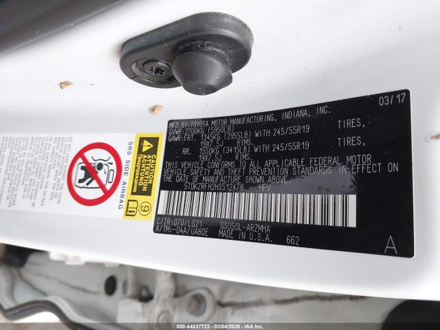 Toyota Highlander Se 2017 5TDKZRFH2HS512478 Image 9