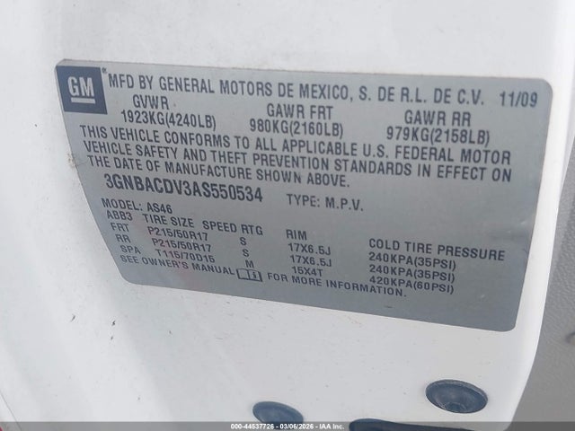 2010 CHEVROLET HHR 3GNBACDV3AS550534 Photo 8