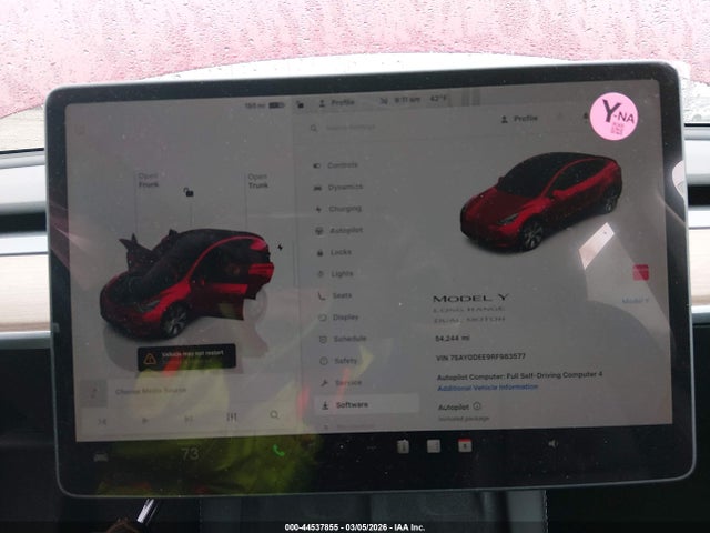 Продаж на аукціоні авто 2024 Tesla Model Y Long Range Dual Motor All-wheel Drive, vin: 7SAYGDEE9RF983577, номер лоту: 44537855
