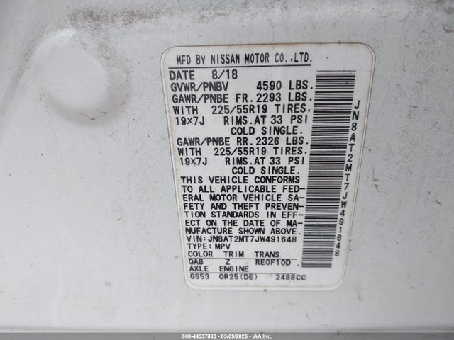 Nissan Rogue Sl 2018 JN8AT2MT7JW491648 Image 9