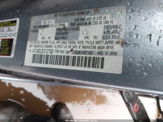 Продаж на аукціоні авто 2012 Mazda Mazda5 Grand Touring, vin: JM1CW2DL9C0127006, номер лоту: 44537891