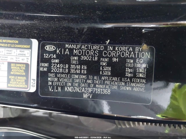 KIA Soul 2015 KNDJN2A23F7181368 Image 9