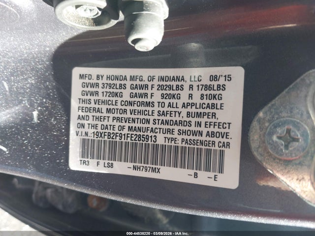 Honda Civic Ex-l 2015 19XFB2F91FE285913 Image 9