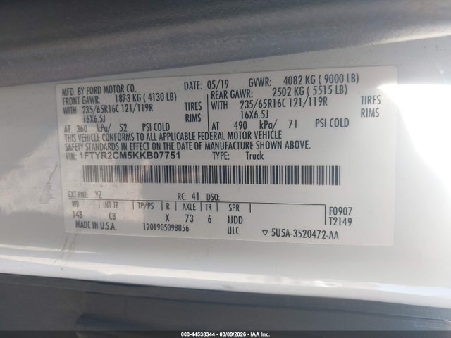 2019 FORD TRANSIT-250 1FTYR2CM5KKB07751 Photo 8