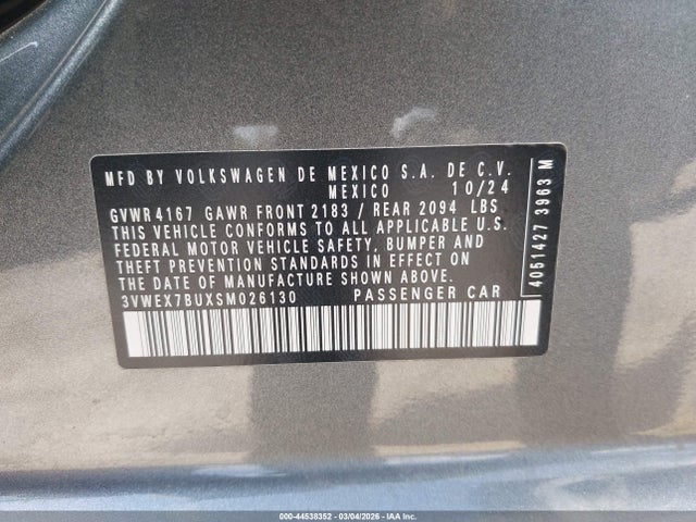 Volkswagen Jetta 1.5t Se 2025 3VWEX7BUXSM026130 Image 9