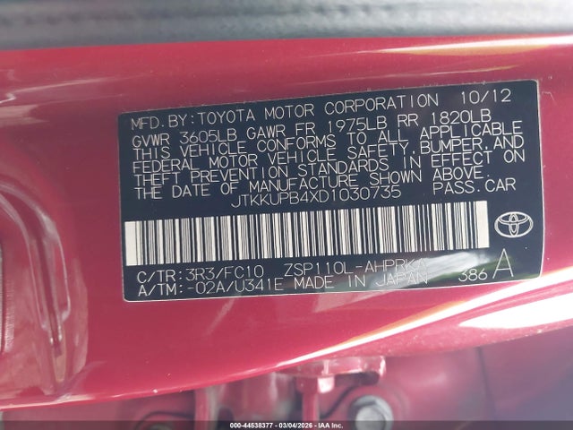 2013 SCION XD JTKKUPB4XD1030735 Photo 8