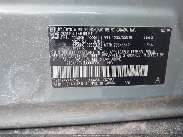 Toyota Rav4 Xle Premium 2020 2T3A1RFV3LC068304 Image 9