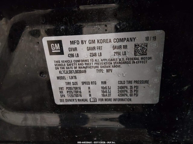 Chevrolet Trax Fwd Lt 2020 KL7CJLSB7LB030449 Image 9