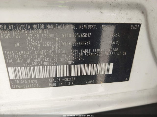 2021 TOYOTA RAV4 HYBRID 4T3L6RFV4MU028291 Photo 8