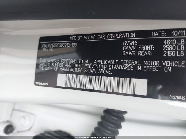 2012 VOLVO S60 YV1622FS0C2107190 Photo 8