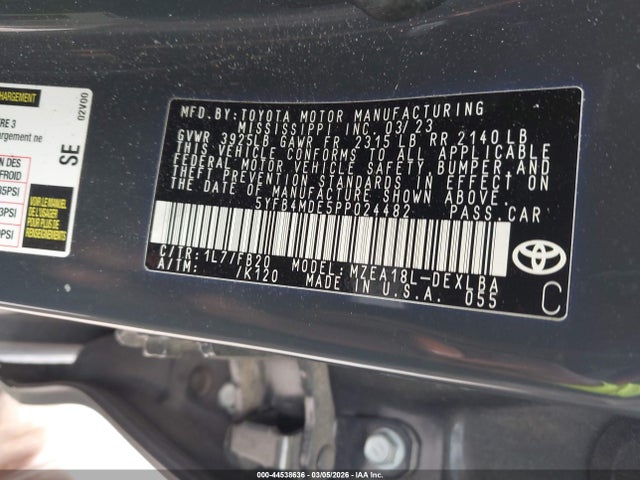 5YFB4MDE5PP024482 Toyota COROLLA LE